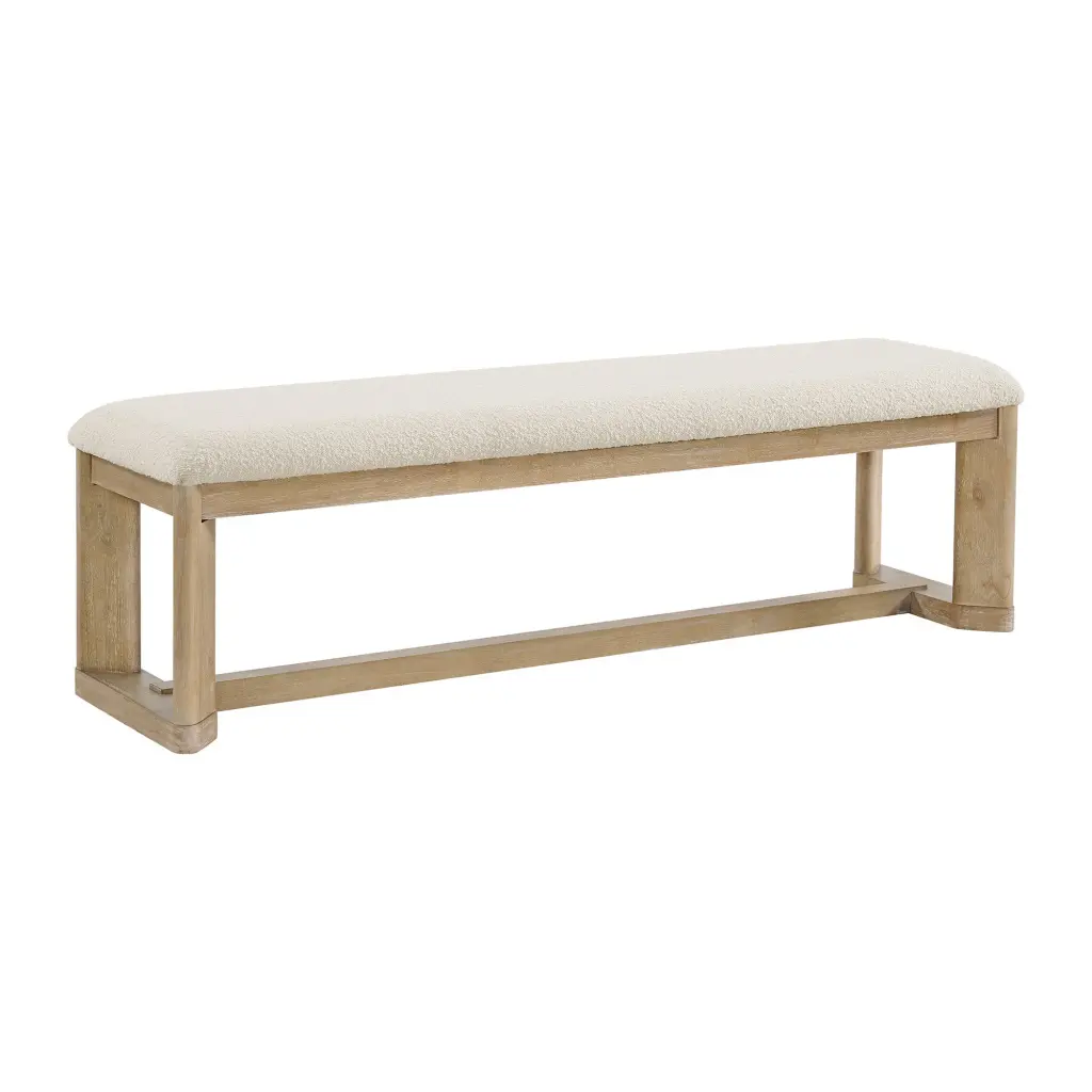 Brown Upholstered Dining Bench Brown Solid Wood wallace - bay