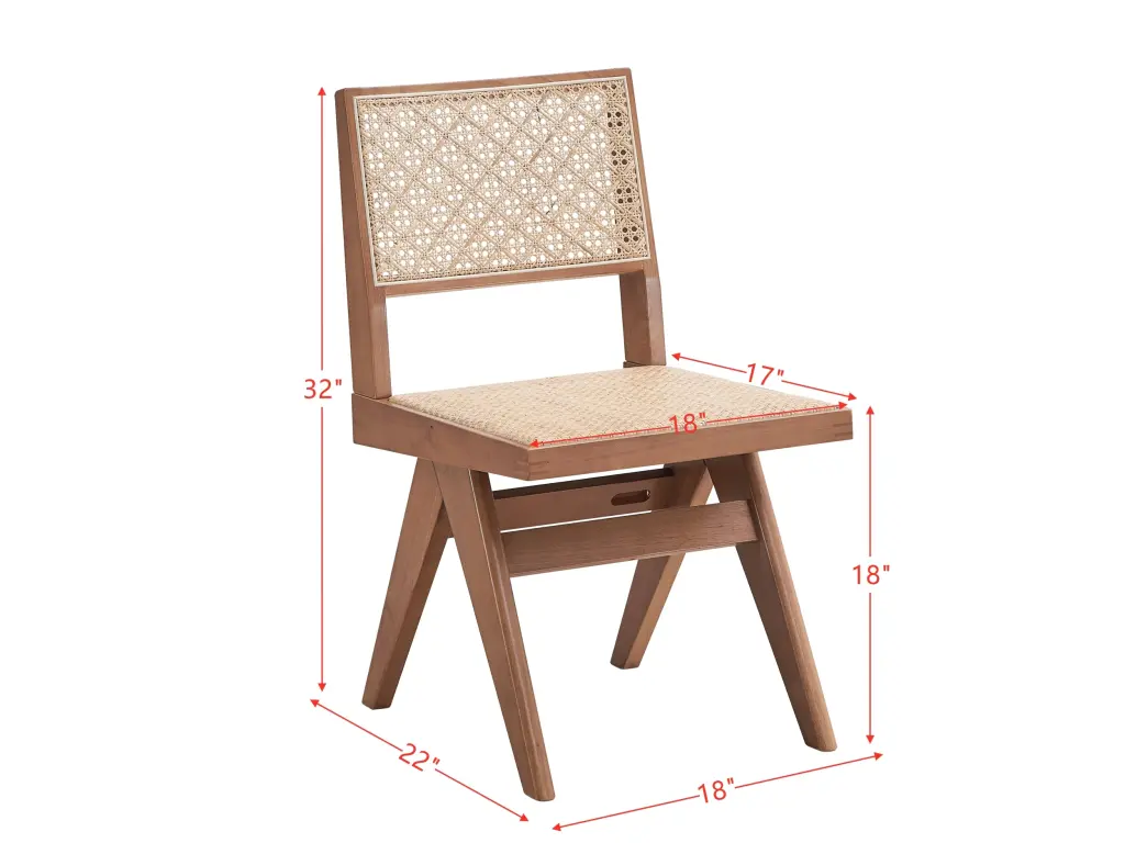 Velentina Side Chair Set 2 Rattan Natural Finish Dn02372 acme onsite store