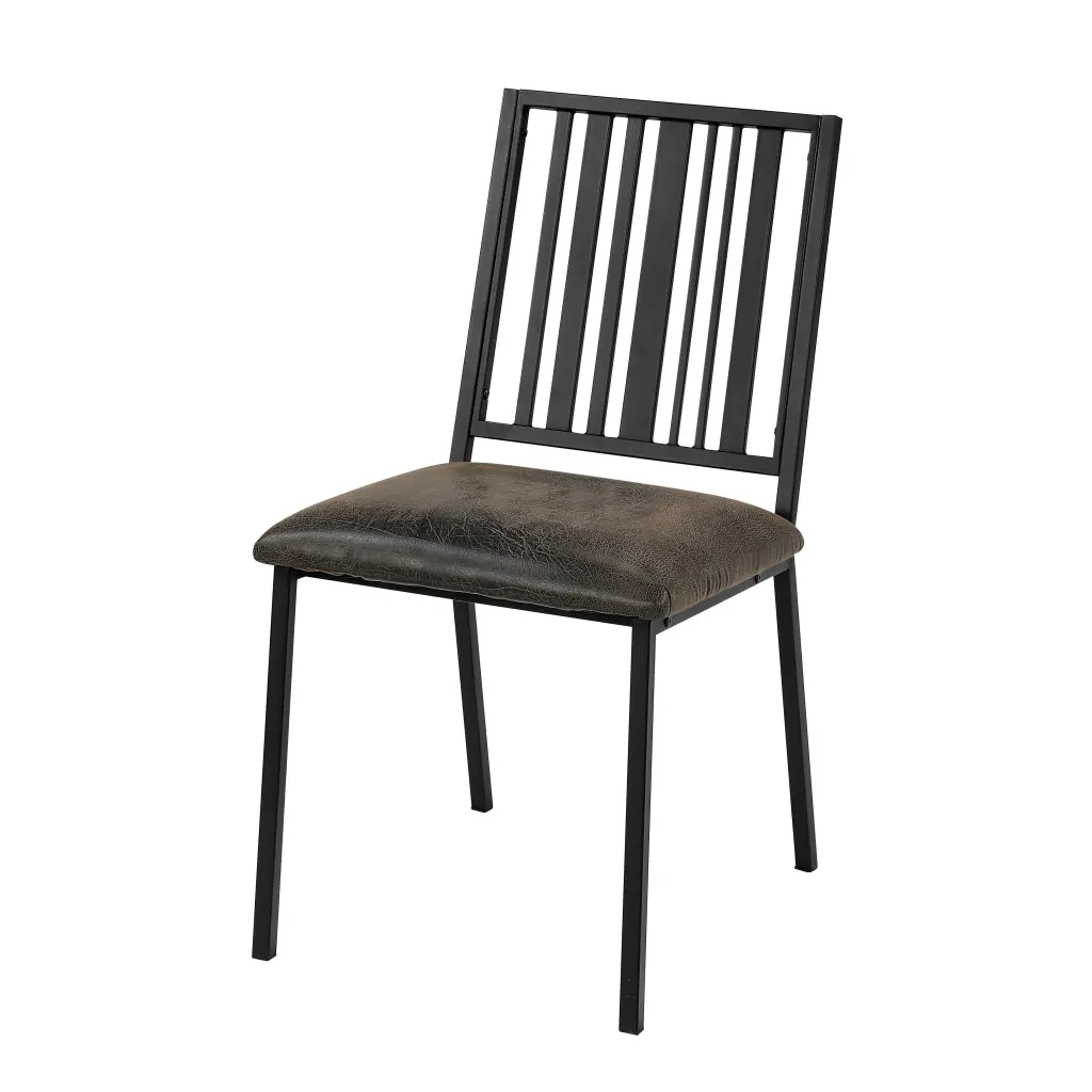 Zudora Side Chair Set 2 Synthetic Leather Black Finish acme onsite store