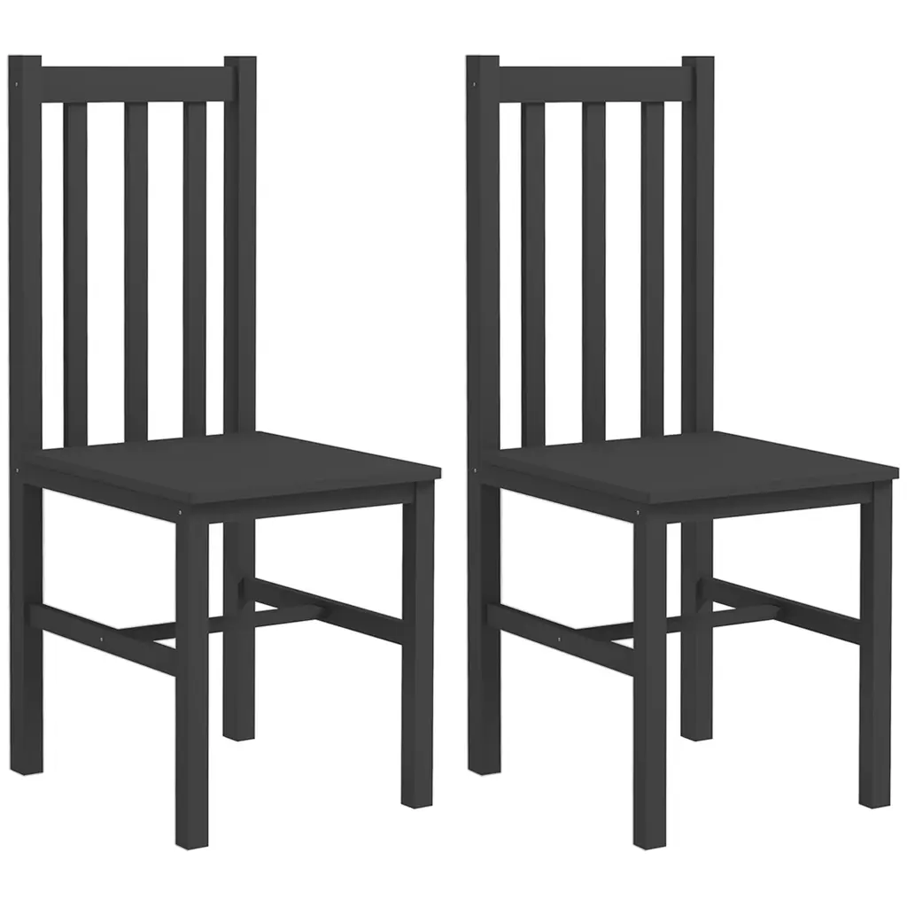 Homcom Farmhouse Armless Dining Chairs Set 2 Slat Back Black aosom business