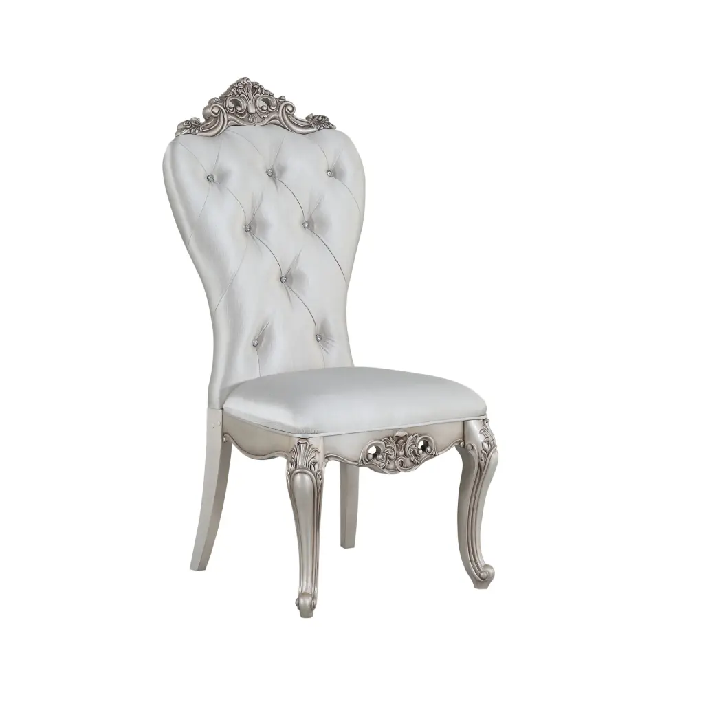 Cream And Golden Ivory Tufted Side Chairs Set 2 Solid Cream Dining Chairs furniture max