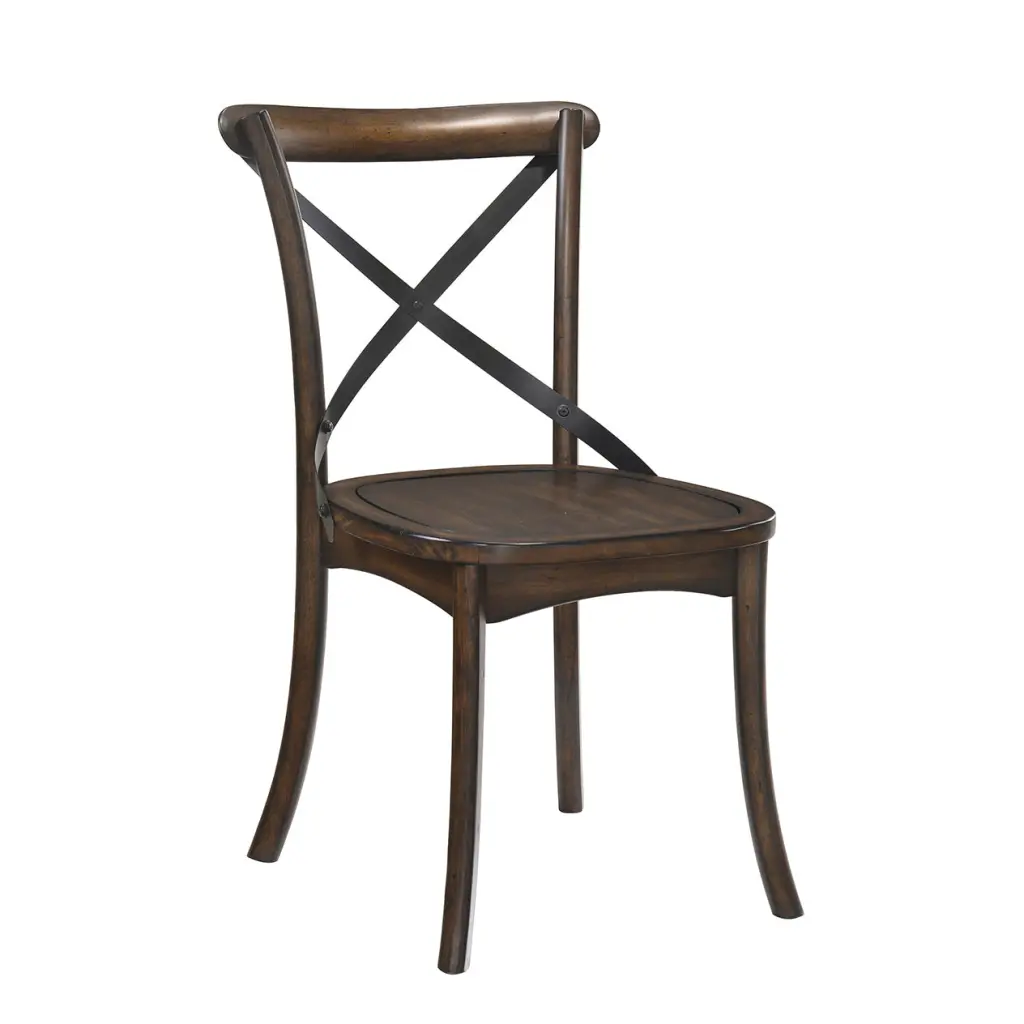 Dark Oak And Black Side Chair X Influence Back Set 2 Rubberwood Solid Chairs furniture max