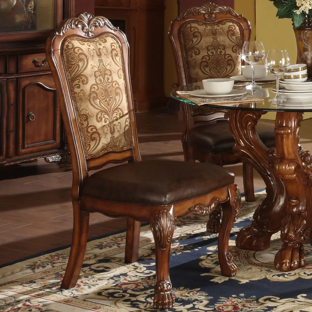 Vintage And Cherry Oak Side Chair Claw Leg Set 2 Solid Cherry Dining Chairs furniture max