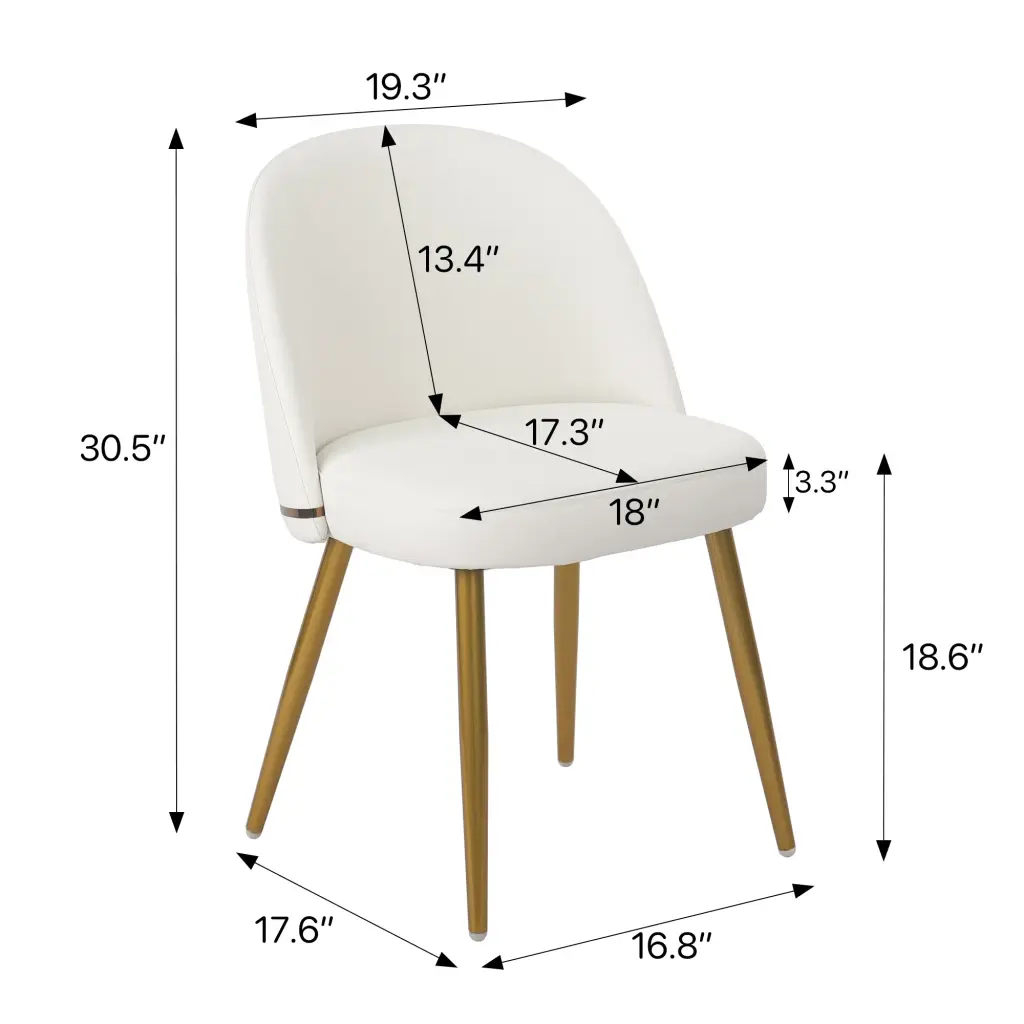 Hengming Pu Dining Chair Metal Leg Without Armrest Modern Kitchen Dining Room Furniture hengming store