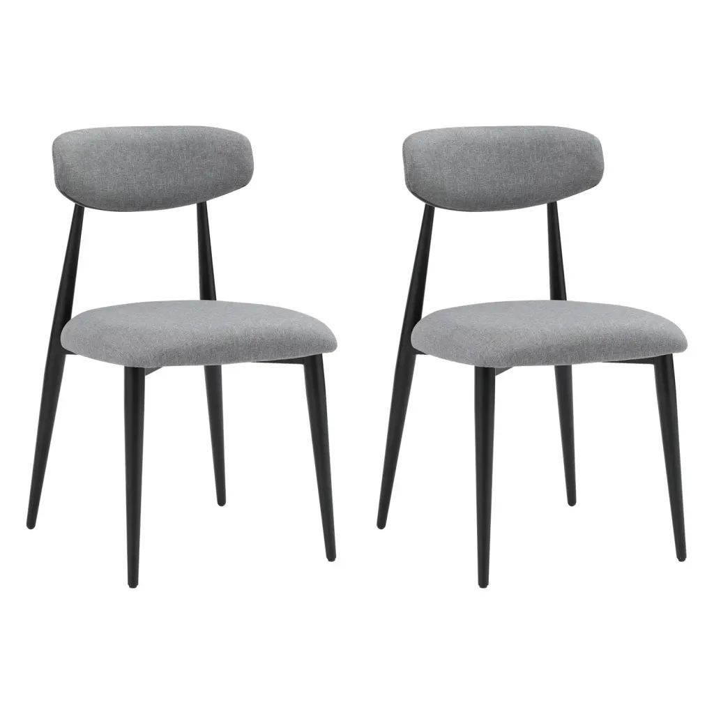 Modern Dining Chairs Set 2 Curved Backrest Round Upholstered Metal Legs justone interior