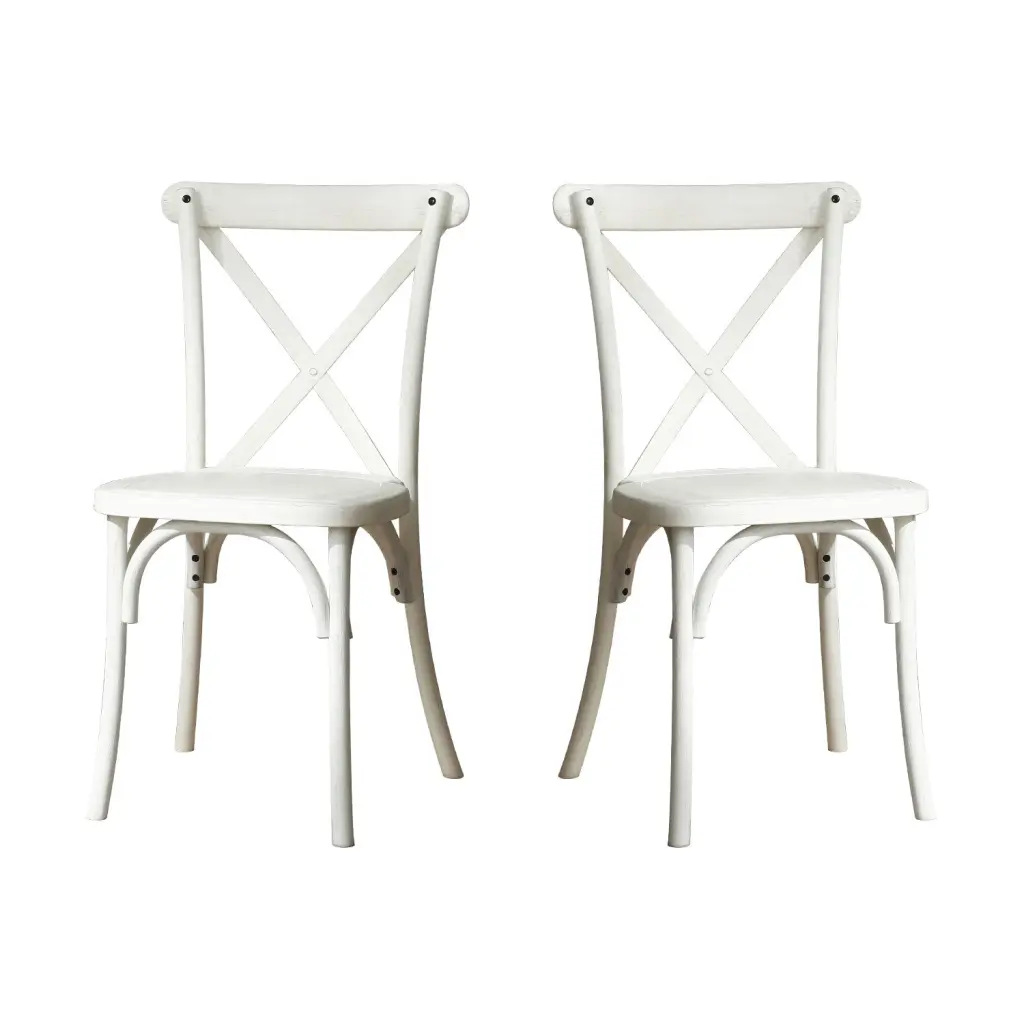 2 Pack Resin X Back Dining Chairs Modern Farmhouse Style justone outdoor -premium-