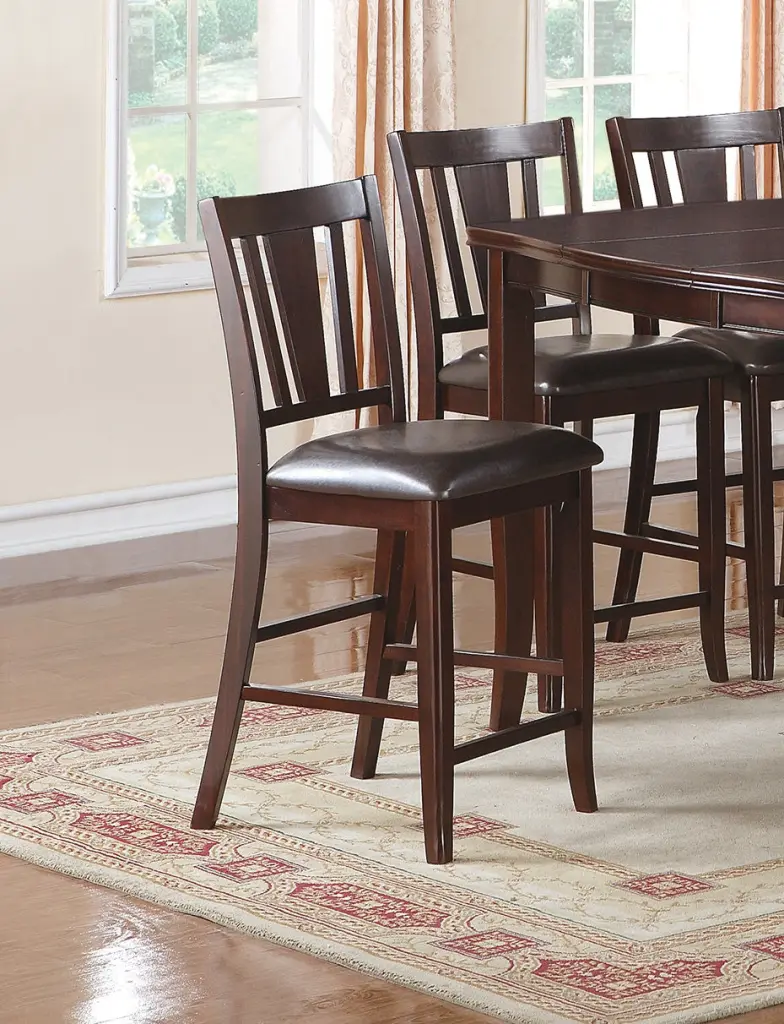 Effortless Contemporary Set 2 Counter Height Chairs Brown Finish Dining kanepe