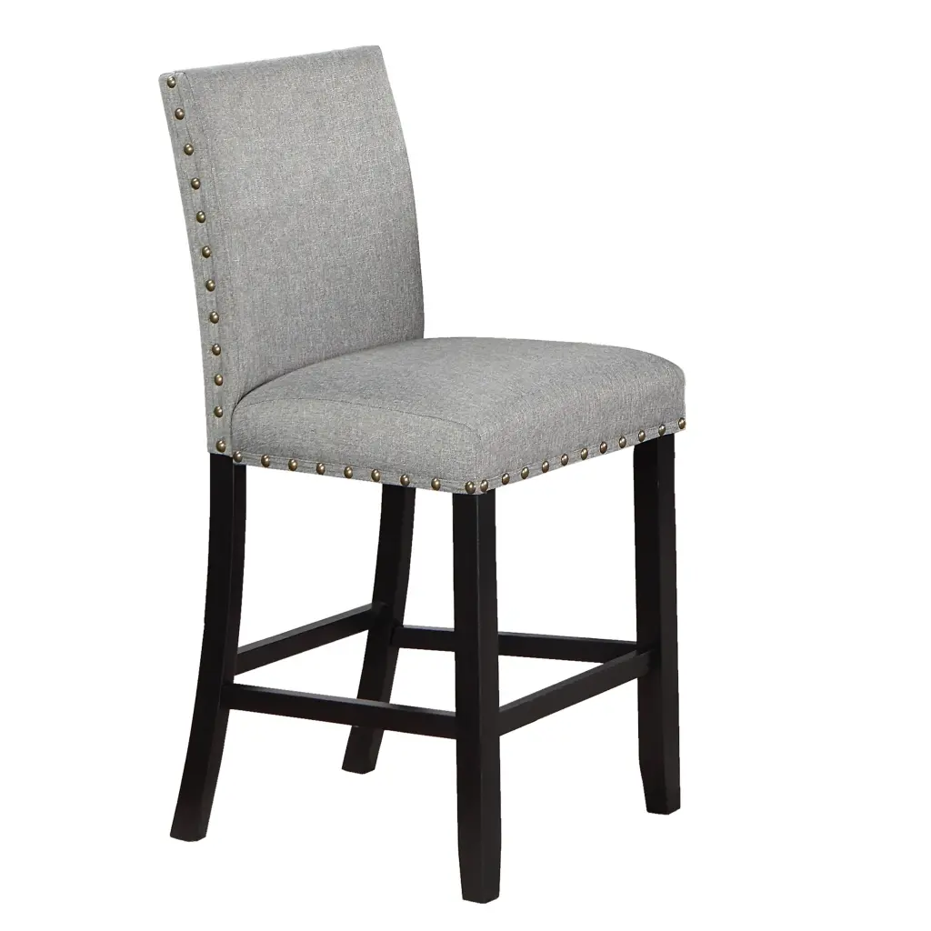 Grey Fabric Modern Set 2Pcs Dining Chairs Plush Cushion High Back Chairs kanepe