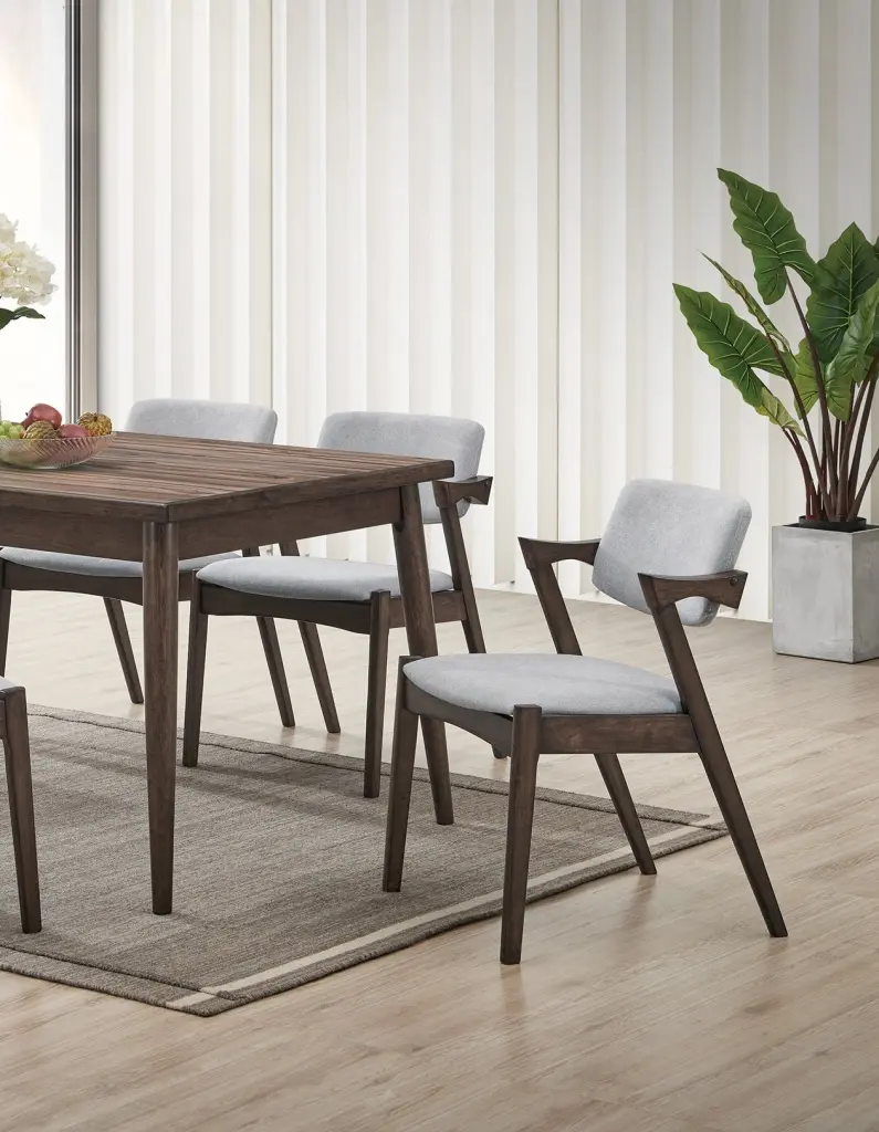 Mid Century Modern Dining Chairs 2Pcs Set Solid Wood Fabric Upholstered Kitchen Chairs kanepe