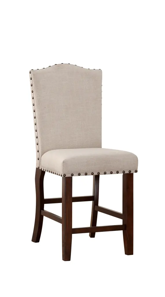 Timeless Cream Upholstered Cushion Chairs Set 2 Counter Height Dining Chairs kanepe
