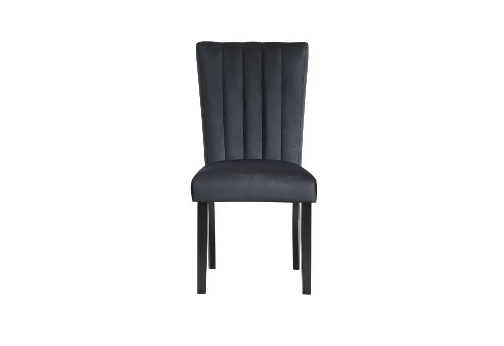Vhong Fabric Black Dining Chair Black Rubber Wood Modern Seat luxe modern furniture