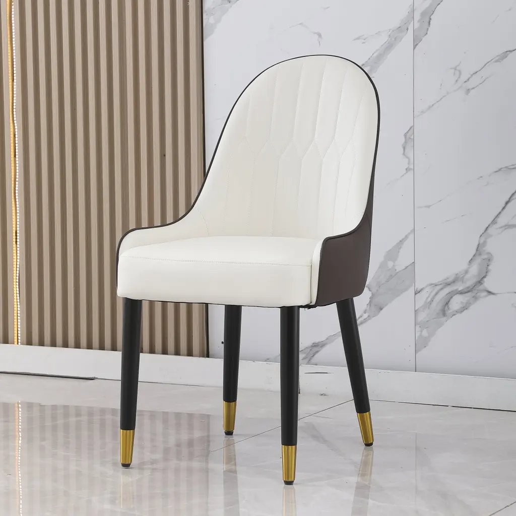 1 Pcs Brown PU Dining Chair Dining Table Comfortable Seating montary
