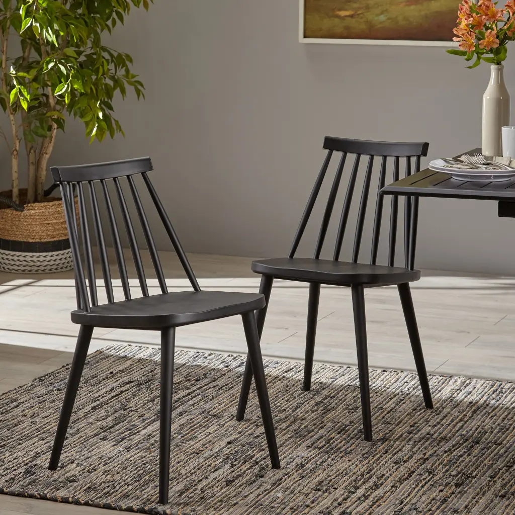 Dining Chair Black Polypropylene Modern Kitchen Side Chair nh-bc furniturings