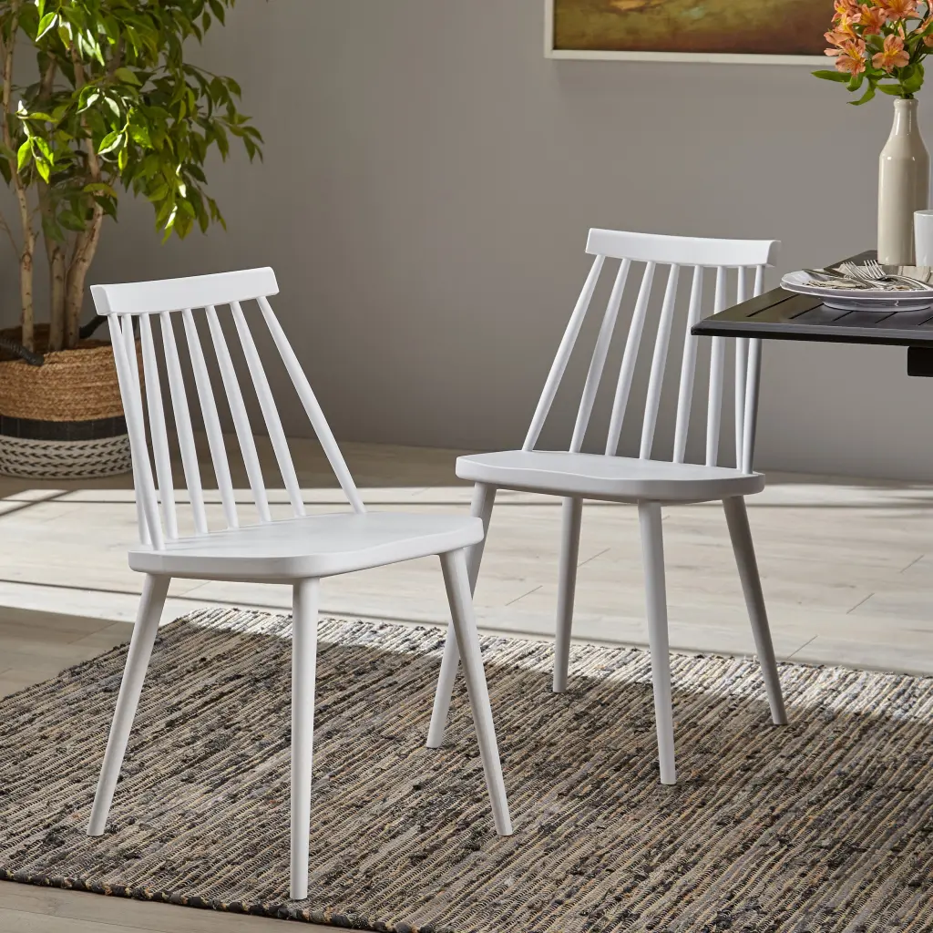 White Polypropylene Dining Chair Modern Kitchen Seating nh-bc furniturings