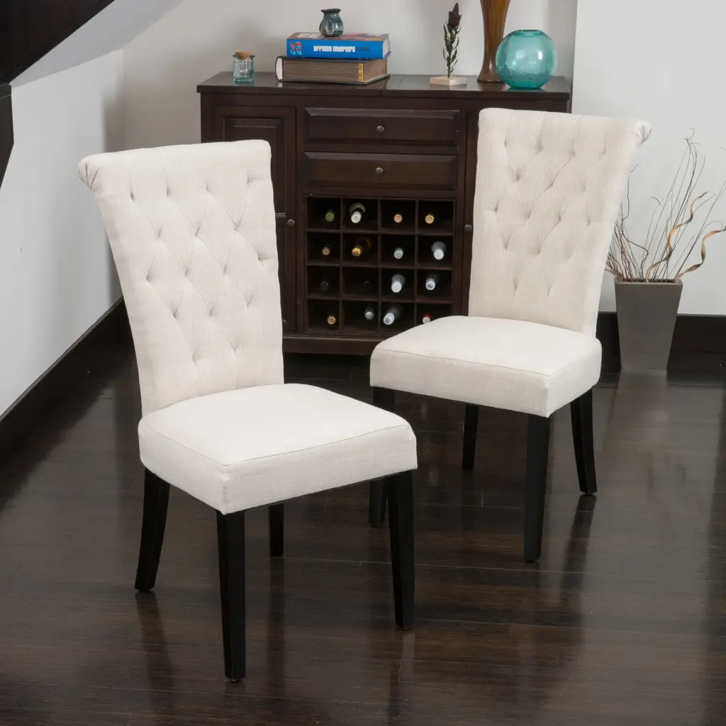 KD Dining Chair Light Beige Velvet Upholstered Modern Kitchen Chair nh-comfortcove