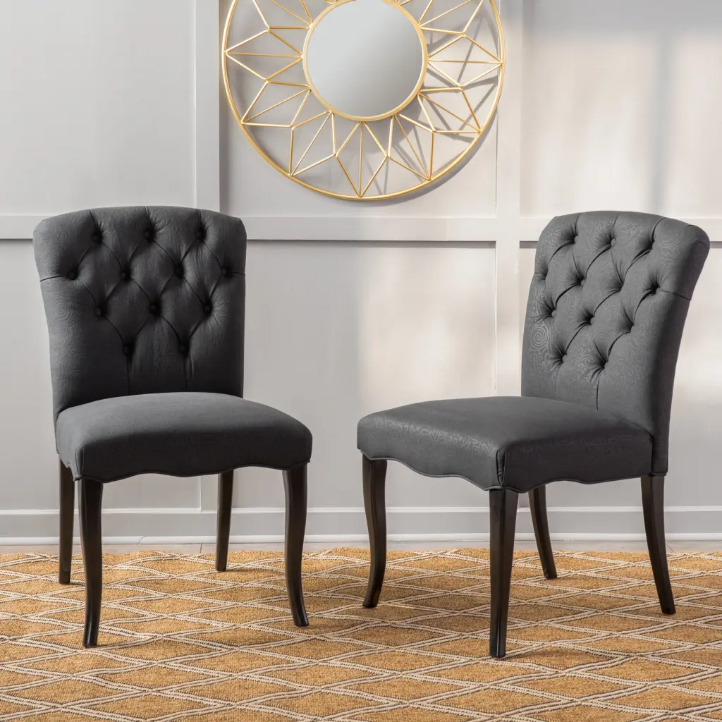 Hayden KD Dining Chair Black Wood Fabric Modern Kitchen Chair nh-comfortcove