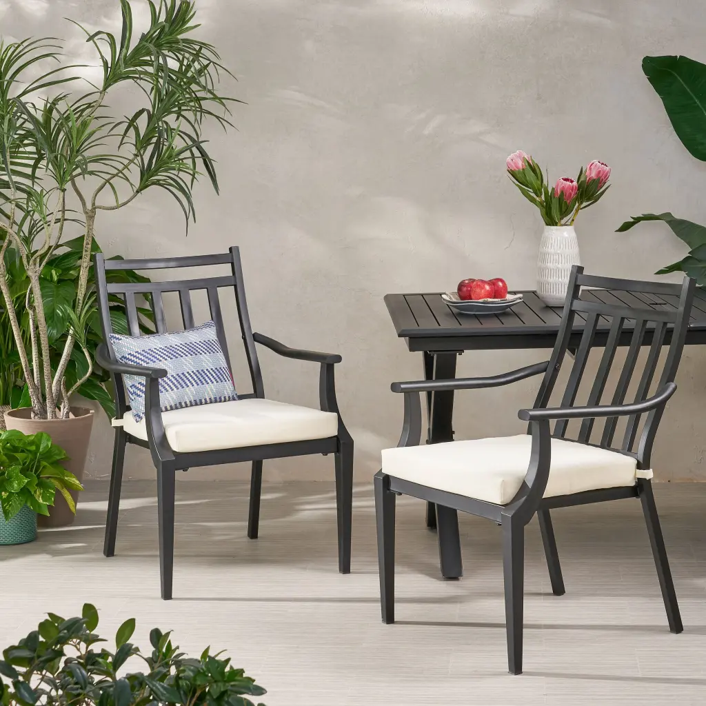 Delmar Dining Chair Black Acacia Wood Modern Kitchen Dining Room Chair nh-ihave