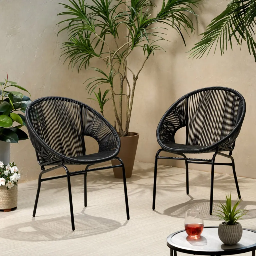 2 Black Dining Chair Set High Back PU Material Kitchen Chairs nh-kisa