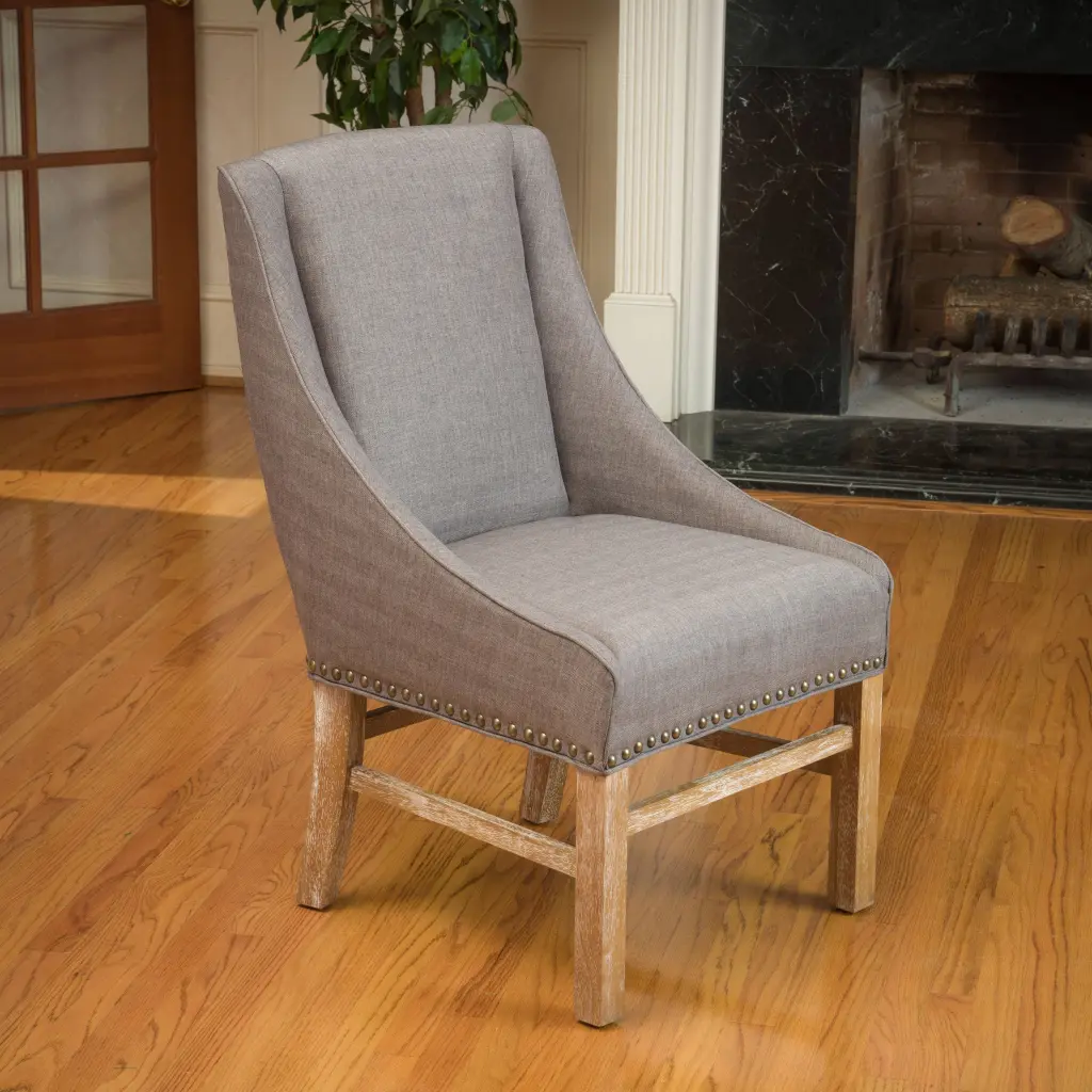 Worthington Dining Chair KD Version Silver Fabric Upholstery nh-perfect home