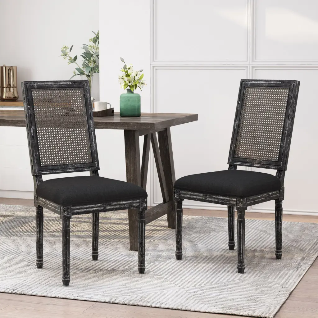 Dining Chair Black Fabric nh-purenest