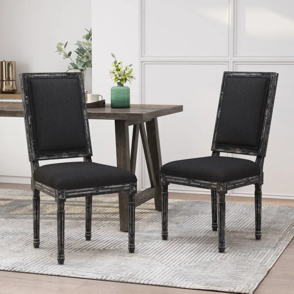 Dining Chair Black Fabric Comfortable Seating Kitchen And Dining Room nh-purenest