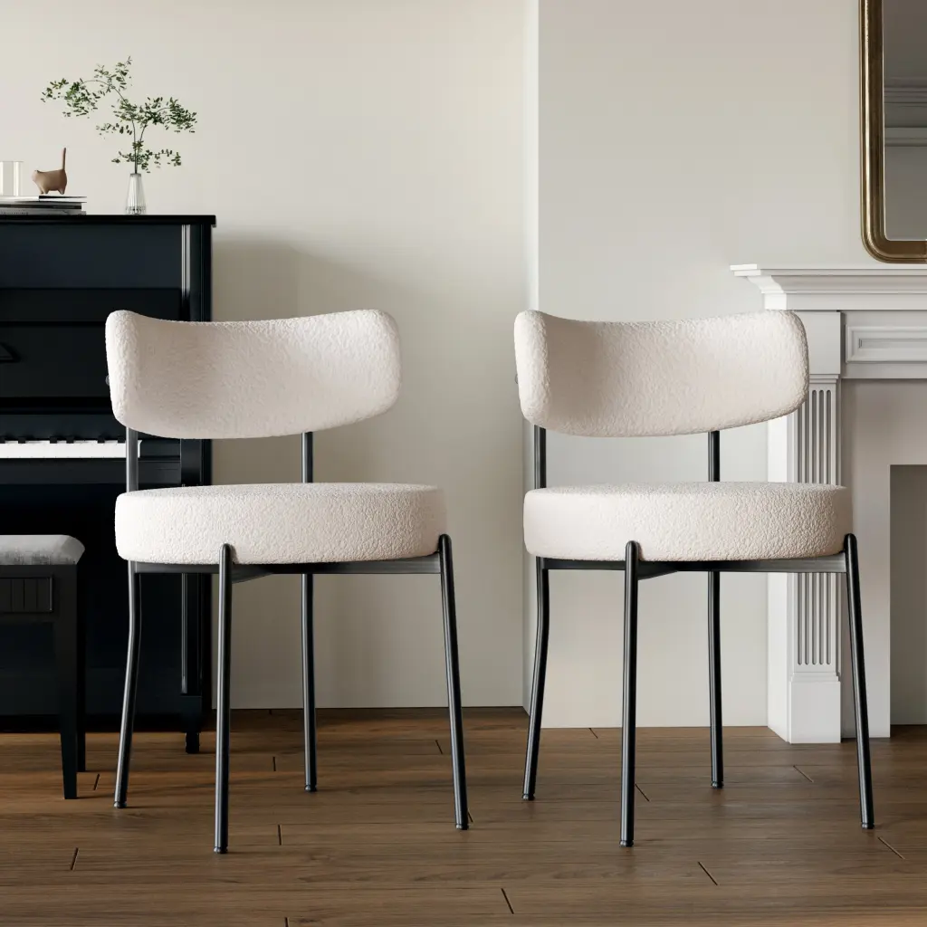 White Dining Chairs Set 2 Mid Century Modern Kitchen Chairs nuoli furniture