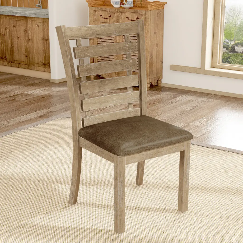 Set 2 Dining Chairs Modern Farmhouse Rustic Look Distressed Design Kitchen rnb