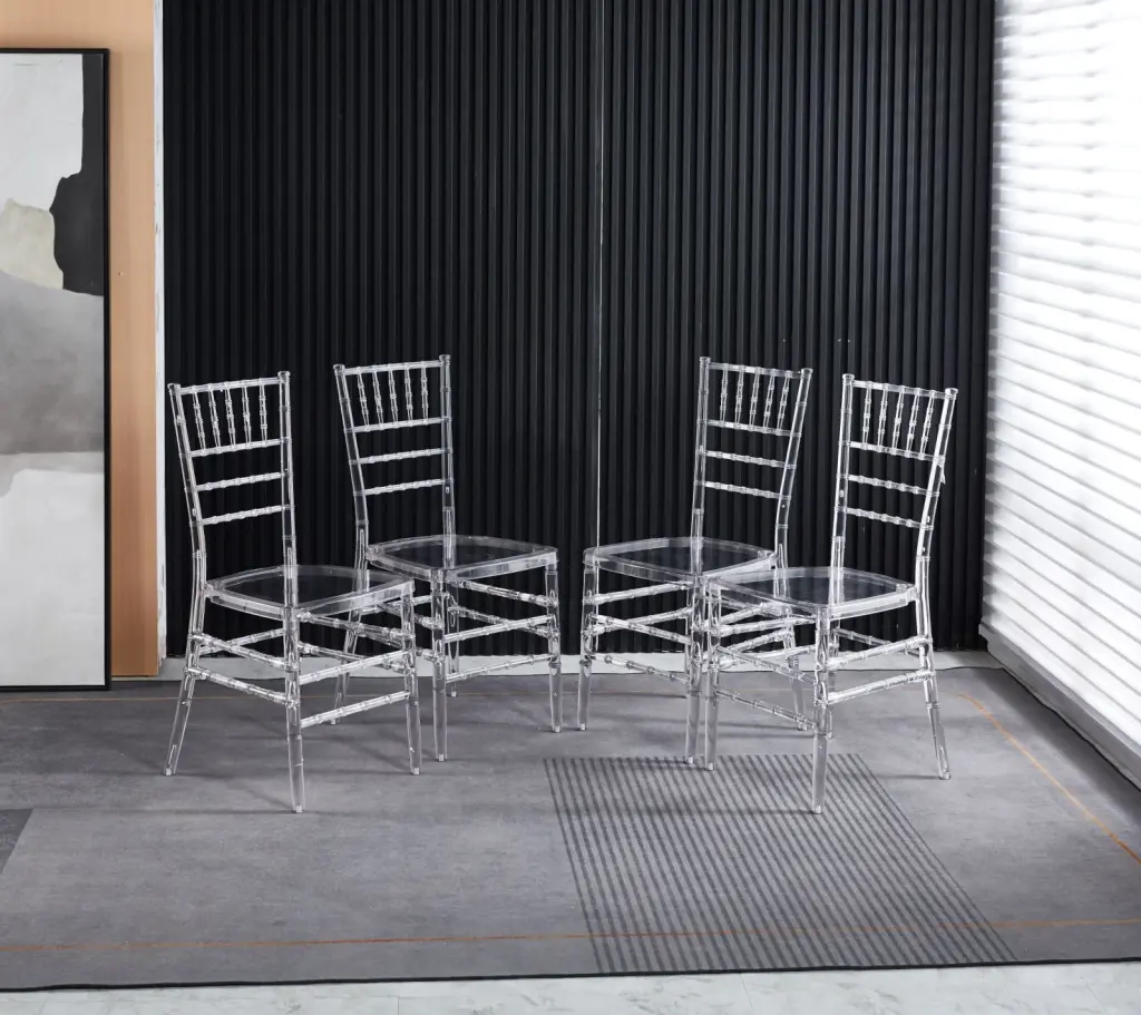 Welding Chair Dining Chair Set 4 Transparent Plastic Seat Chairs rnb