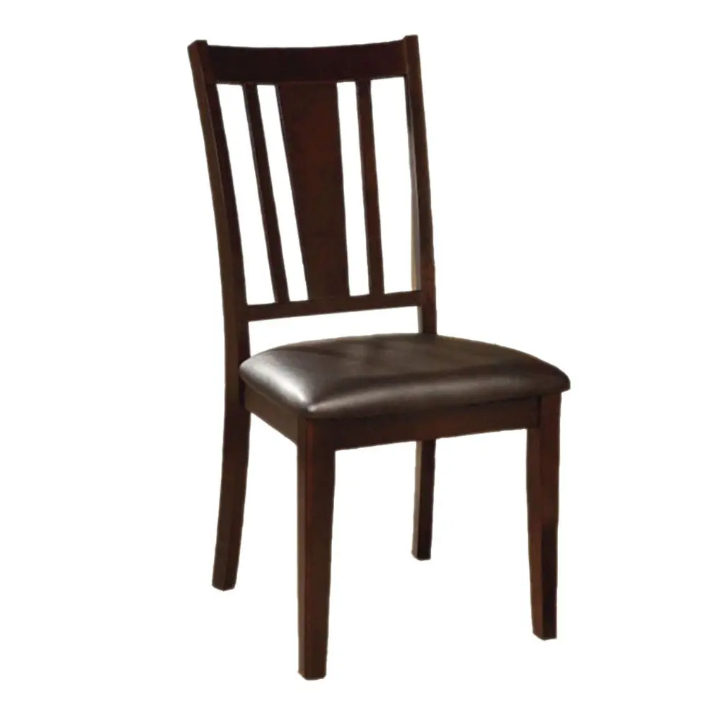 Wooden Side Chair Slatted Back, Set 2, Espresso Brown Solid Wood royal hampton