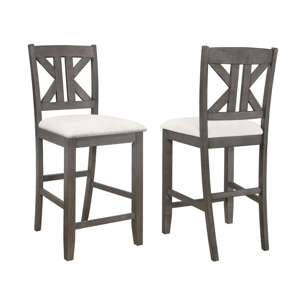 Set 2 Counter Height Chairs Cushion Barn Grey Dining Stools simple relax