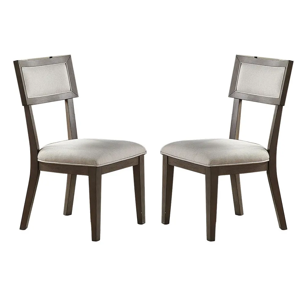 White Fabric Upholstery Dining Chair, Grey Set 2 - Modern Kitchen Dining Room Furniture simple relax