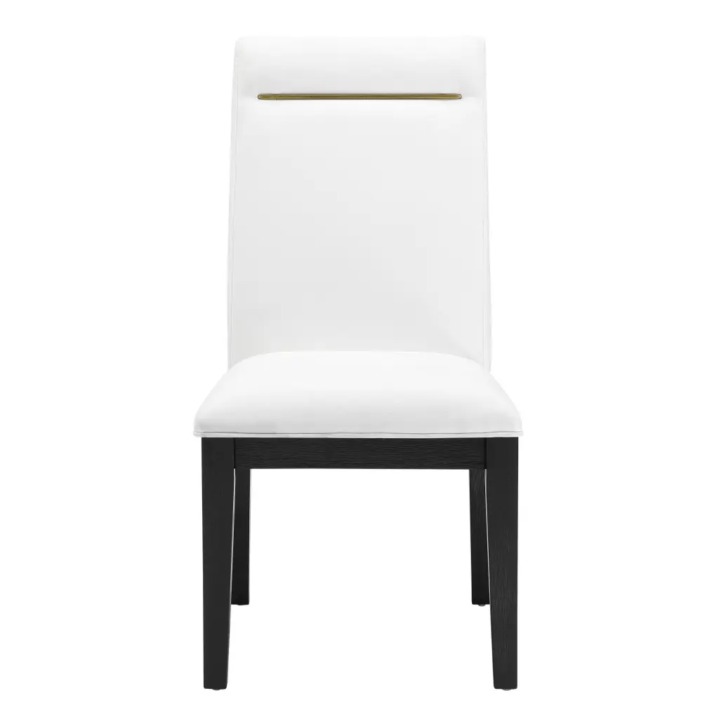 Yves Executeance Chair Set 2 White Wood Dining Chairs steve silver furniture