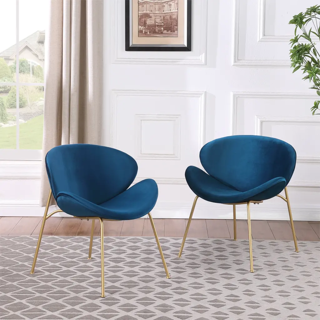 2 Velvet Dining Chairs Upholstered Living Room Chairs One Carton w1241 artisan furniture
