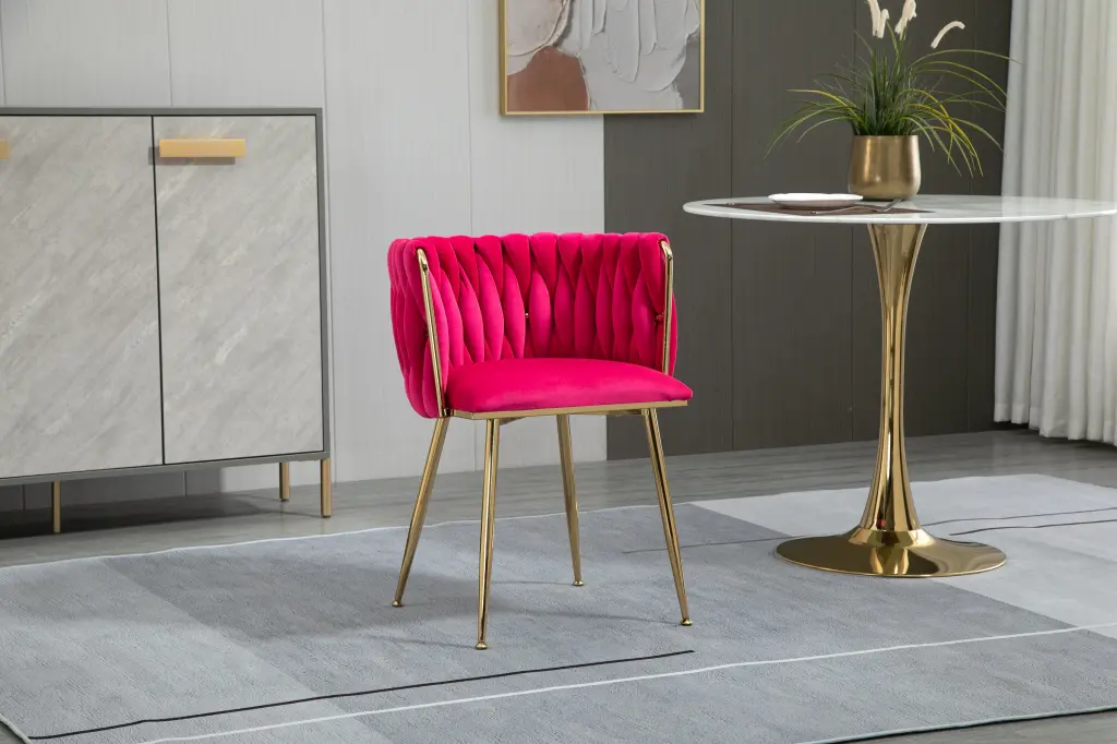 Coolmore Leisure Dining Accent Chair 1Pc Set Red Metal w1539 coolmore
