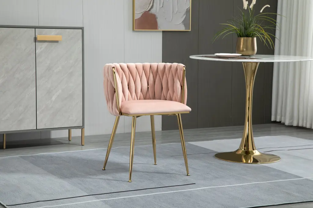 Coolmore Leisure Dining Accent Chair 1 Piece Set Pink Metal w1539 coolmore