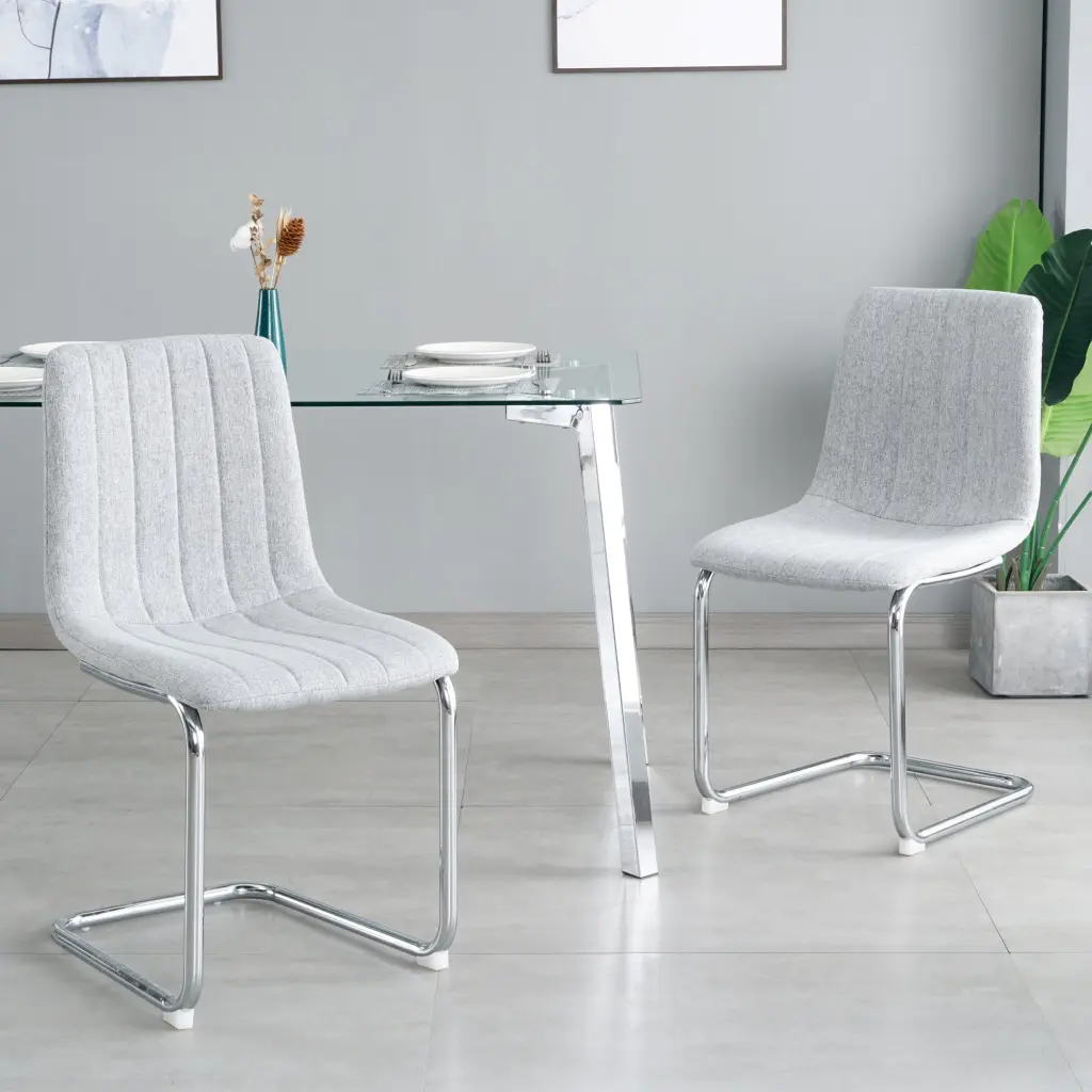 Modern Effortless Light Premium Dining Chair Light Grey Home Stool youngmagic