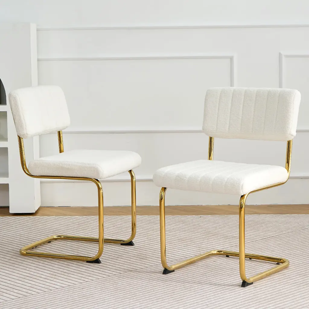 Modern Effortless Light Premium Dining White Chair Home Bedroom Stool Back youngmagic