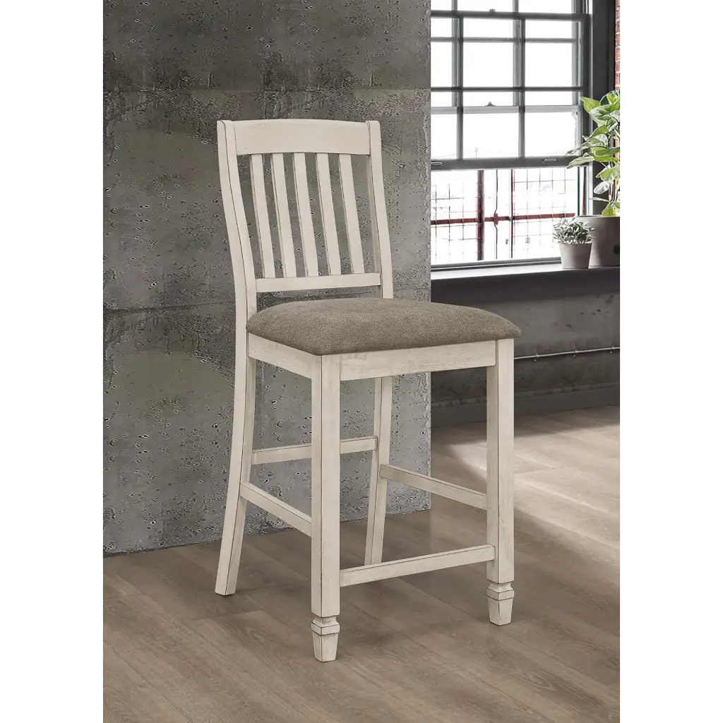 Nutmeg And Rustic Cream Counter Height Chair Set 2 Ivory Dining furniture max