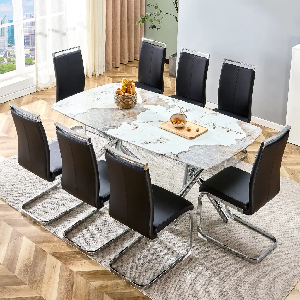 Table And Chair Set Rectangular Dining Table Suitable 4-8 People droom w-1151