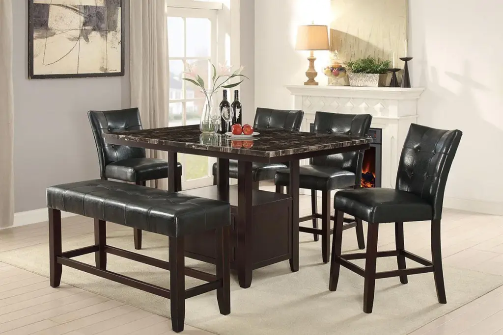 6-Piece Counter Height Dining Set Storage Modern Dining Rooms kanepe