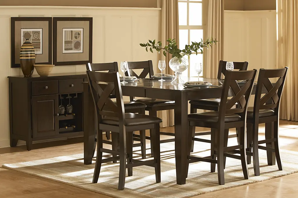 7Pc Counter Height Dining Set Self Storing Leaf Table kanepe