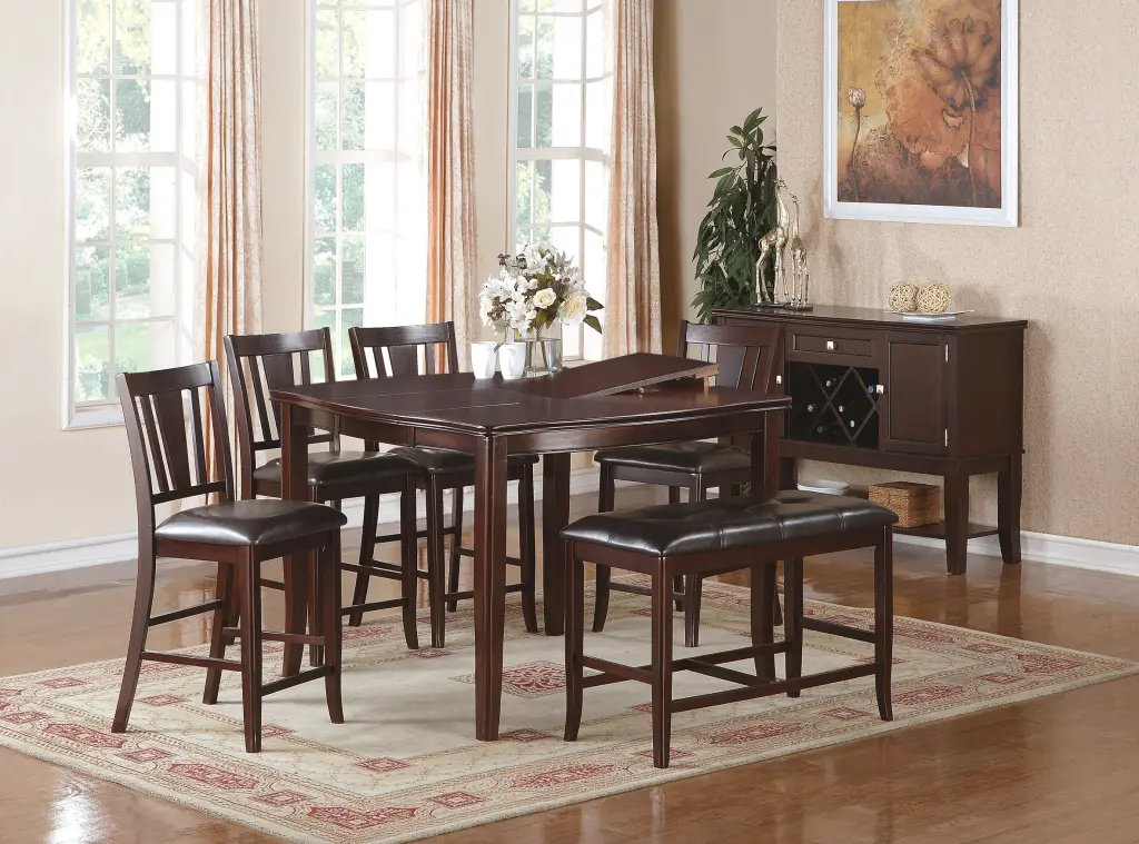 Contemporary Counter Height Dining 6Pc Set Table Butterfly Leaf kanepe