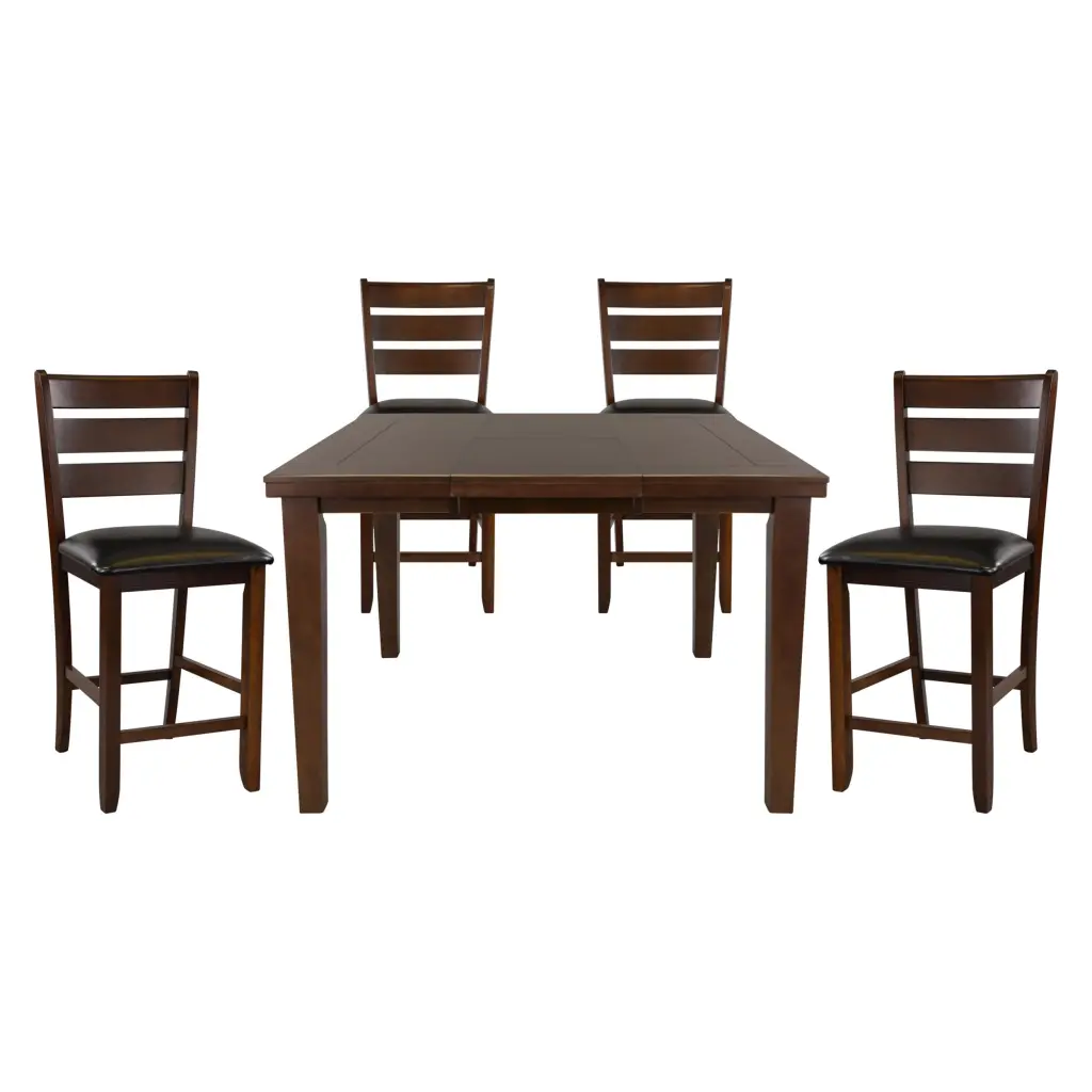 Contemporary Dining 5Pc Set Counter Height Table Self Storing Extension kanepe