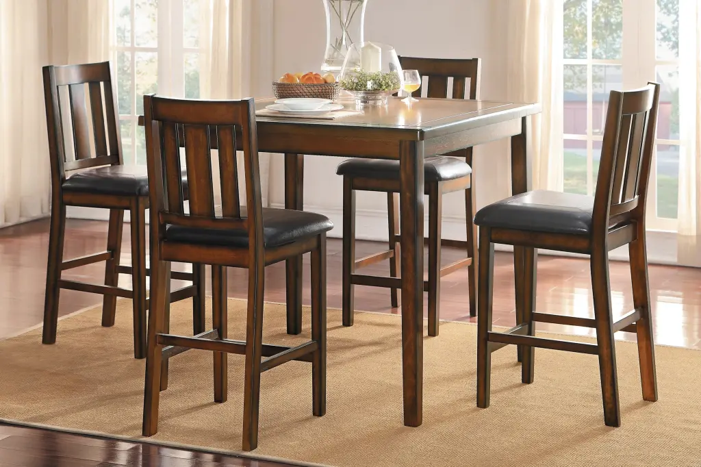 Espresso Finish Counter Height 5-Piece Dining Set Table and Chairs kanepe