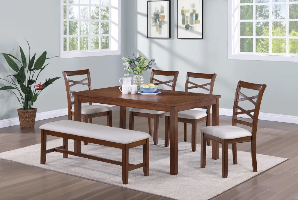 Modern 6-Piece Dining Room Furniture Set Table and 4 Side Chairs kanepe