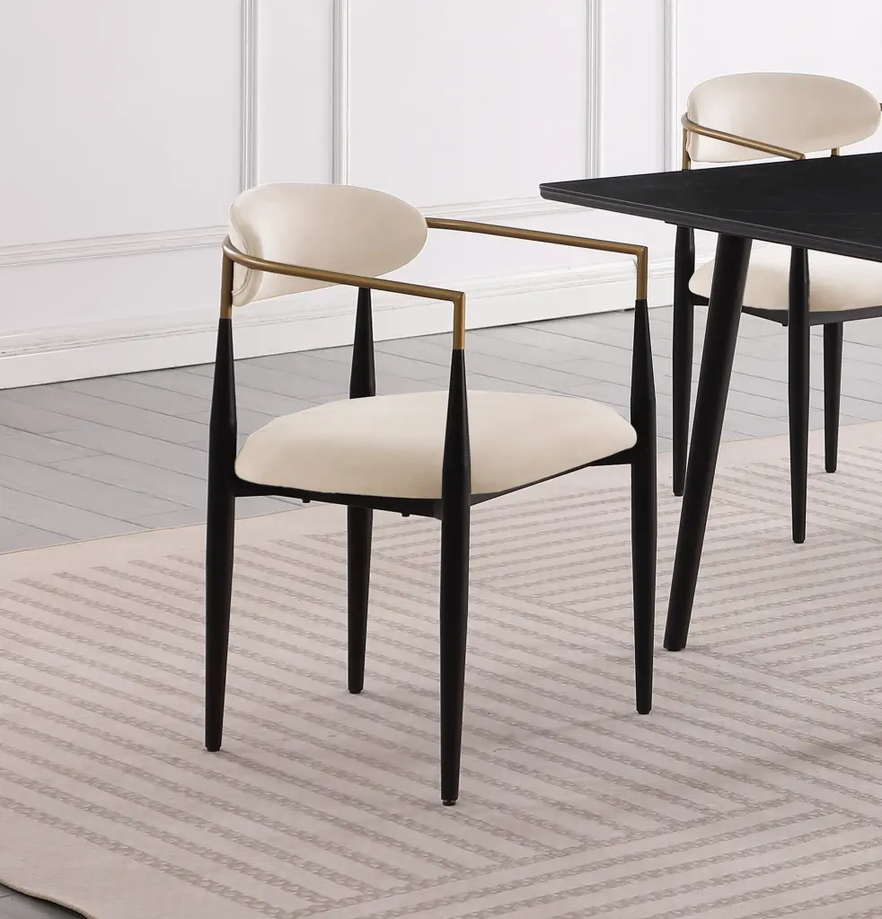 Modern Contemporary 5 Piece Dining Set Black Sintered Stone Table and Taupe Chairs kanepe