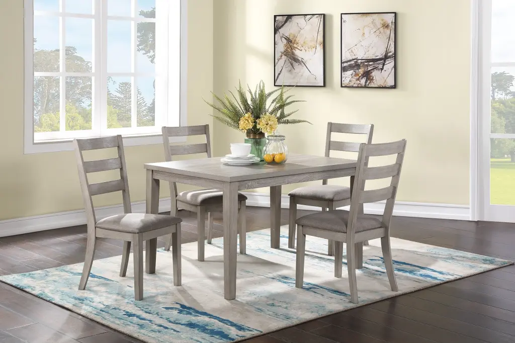 Timeless Chic Natural Finish 5Pc Dining Set Kitchen Dinette Wooden Table kanepe