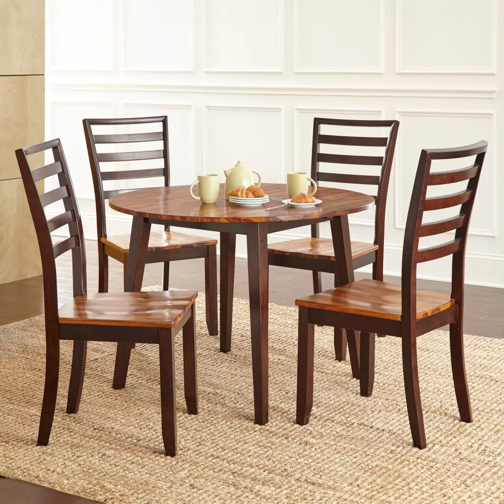 Abaco 5 Piece Dining Set Brown Wood Kitchen Table and Chairs Home steve silver furniture