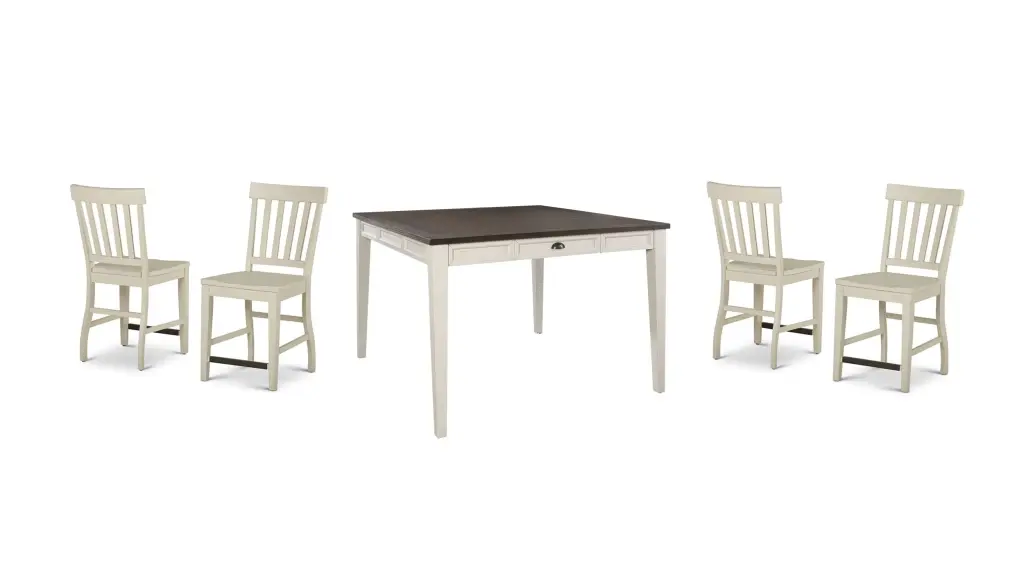 Cayla 5 Piece Dining Set White and Dark Brown Wood steve silver furniture