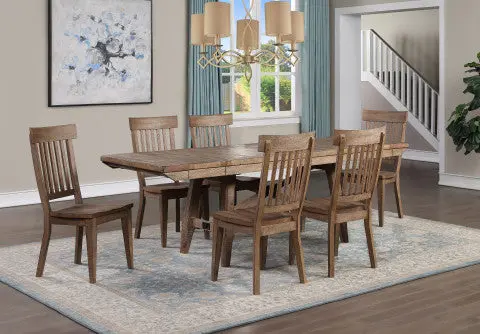 Riverdale 7 Piece Dining Set Light Brown Wood Kitchen Dining Room Furniture steve silver furniture